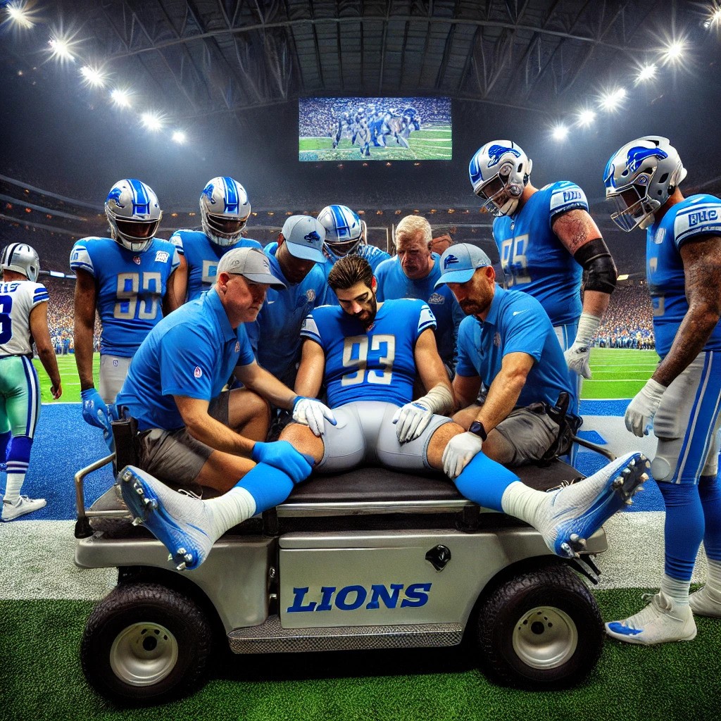 Lions' Aidan Hutchinson Carted off with Gruesome Leg Injury vs. Cowboys